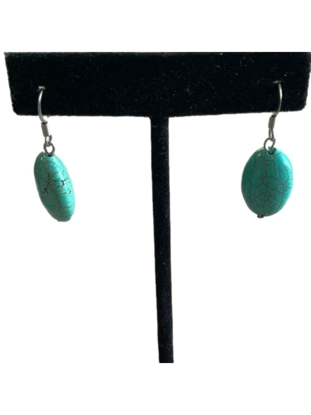 Natural vintage turquoise earrings